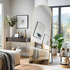 Arched Full Length Floor Mirror, Large Full Body Standing and Wall Mounted Mirror for Bedroom, Living Room and Home Decor