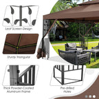 SANOPY 10'x13.3' Metal Patio Gazebo, Outdoor Gazebo Canopy Tent for Backyard with Mesh Curtains, Gazebos Shelter with Display Shelves, Steel Frame, Patio Covers for Tailgate