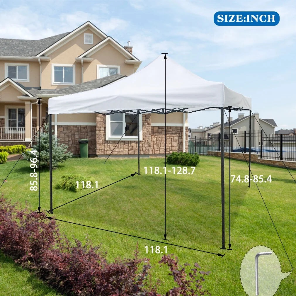 CL.HPAHKL 10' x 10'  Outdoor Pop Up Canopy Tent with Wheeled Bag, Outdoor Shade Tent for Party One Push Patio Tent Canopy Instant Slant Leg Conopy for Backyard Outdoor Patio and Lawn