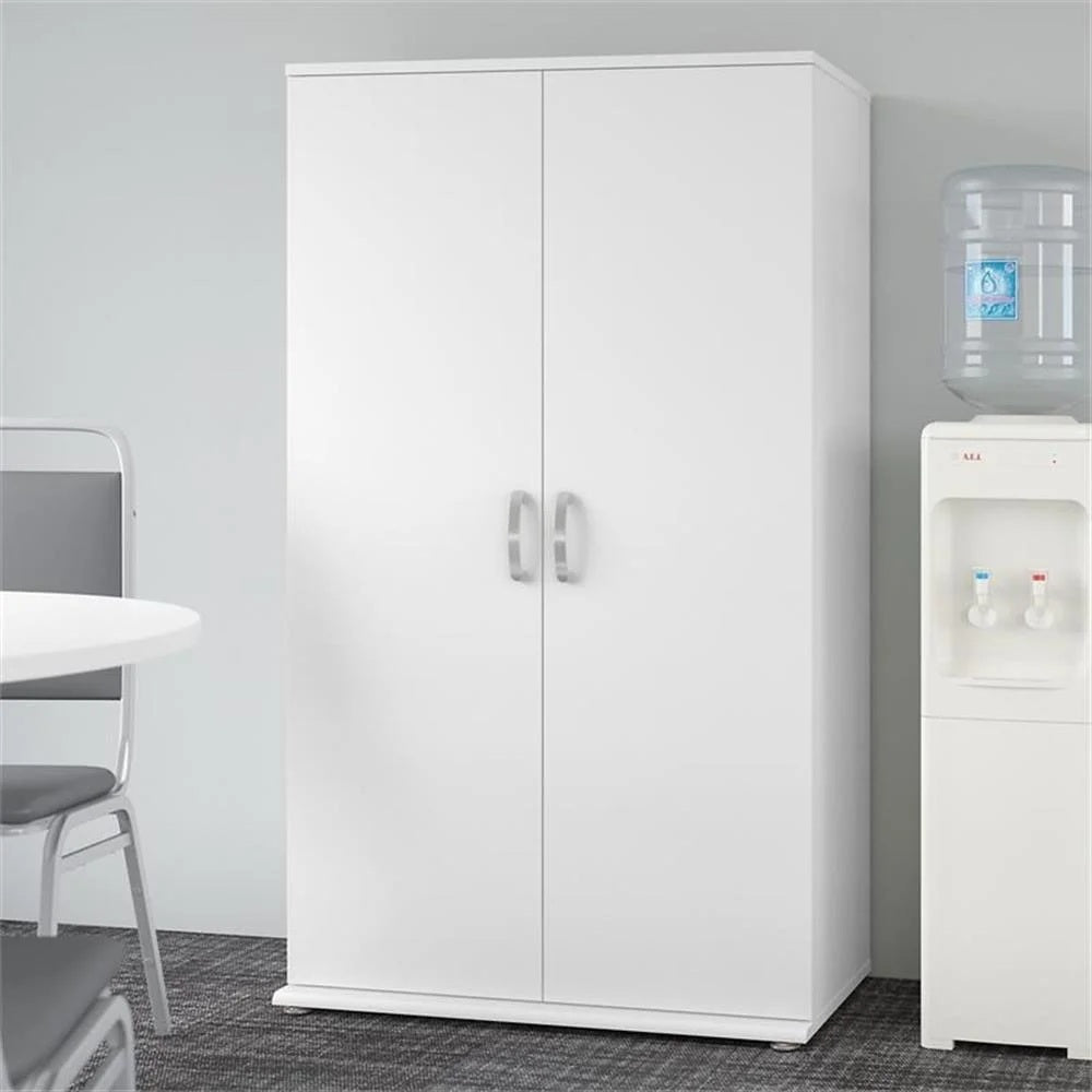 Pemberly Row Tall Garage Storage Cabinet in Platinum Gray - Engineered Wood