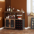 Bar Cabinet with Wine Rack, Liquor Cabinet for Home, Wine Bar with Storage, Home Bar Furniture for Living Room, Buffet Cabinet & Sideboard with Alcohol Storage