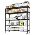IVV 5-Tier Wire Shelving Unit with Wheels, 3125LBS NSF Heavy Duty Adjustable Metal Storage Rack for Garage,Pantry,Kitchen,Business,Warehouse, 59.06"W x 17.72"D x 74.02"H (Black)