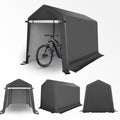 Abba Patio 7'x 12' Heavy Duty Portable Outdoor Storage Shelter Canopy, Waterproof Carport, All-Season Use, Grey