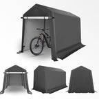 Abba Patio 7'x 12' Heavy Duty Portable Outdoor Storage Shelter Canopy, Waterproof Carport, All-Season Use, Grey
