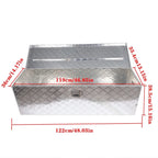 SEBLAFF 49 Inch Trailer Tongue Tool Box Chest Box Diamond Tread Aluminum Heavy Duty Truck Pick Up Underbody Storage Organizer Handling Tools Weather Resistant w/Lock Sliver