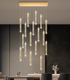 Modern Crystal Pendants Lighting Mini Chandelier for Kitchen Island LED Dimmable Ceiling Handing Lighting Adjustable Flush Mount Ceiling Light for Dining Room Hallway