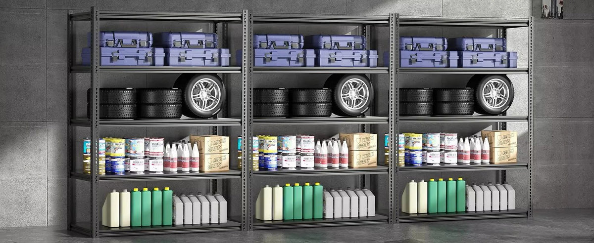 NAIZEA 2 Pack 72"H x 36"W x 18"D Garage Shelving, Heavy Duty Steel Shelving Storage Rack Shelves, 5 Tier Steel Shelf Rack Shelf Unit, 2000LB Capacity