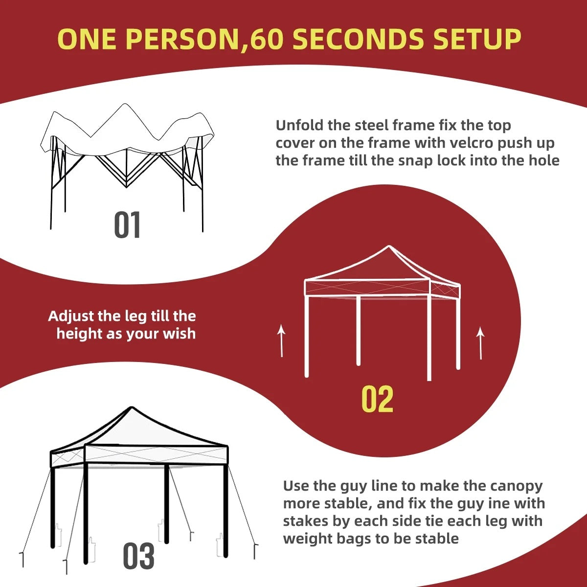 10x10 Pop Up Canopy Tent With Durable Silver Coated Cover And Adjustable Slant Legs, Easy Setup Outdoor Patio Instant Sun Shelter - Blue, Included 1 x Storage Carry Bag, 4 x Guylines, 8 x Stakes