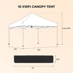 IVV 10x10FT Pop Up Canopy Tent, Outdoor Instant Slant Legs Gazebo Shelter with Carrying Bag, Portable for Patio Deck Garden and Beach - Blue