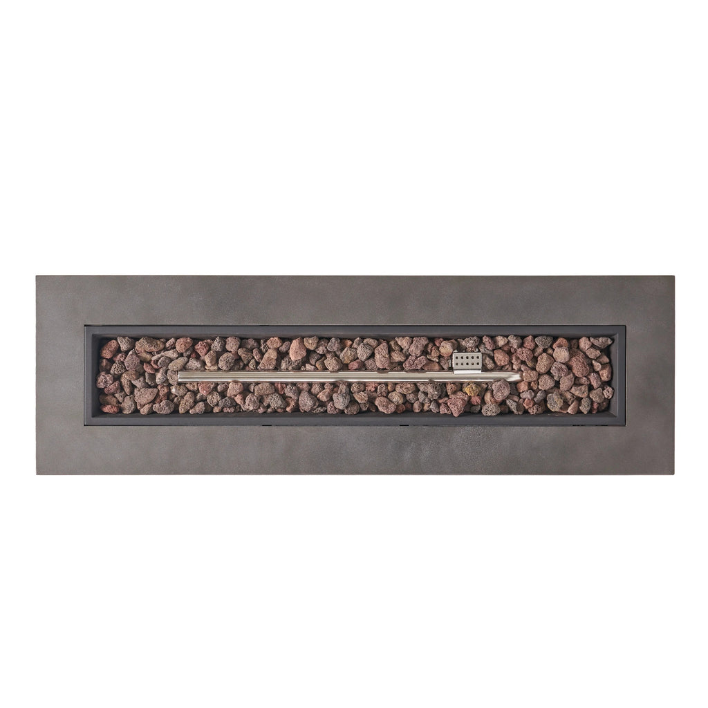 Christopher Knight Home Wellington Outdoor 50,000 BTU Rectangular Fire Pit (No Tank Holder) by  Brushed Brown