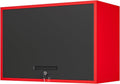 Metal Garage Wall Cabinet with Doors and Shelves,Wall Mounted Metal Storage Cabinet, Floating Steel Tool Cabinet for Garage,Basement,Kitchen,Warehouse (Red Black,21.6" H)