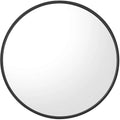 Modern Round Aluminum Wall Mirror, Decorative Circular Metal Frame Mirror for Living Room, Bedroom and Entryway