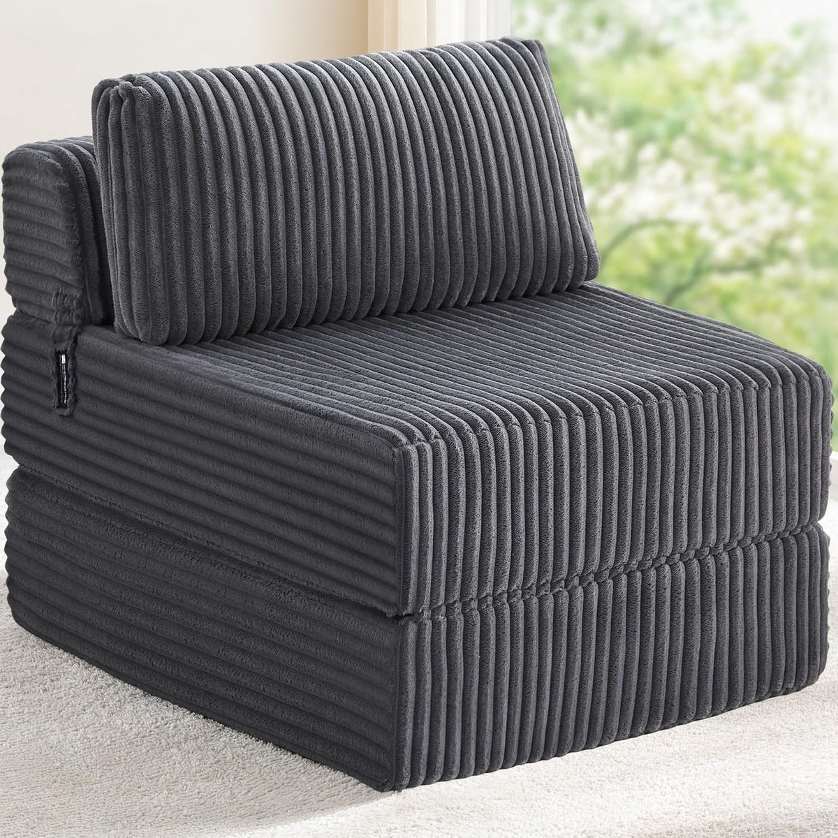 Folding Sofa Bed Convertible 4 in 1 Sleeper Chair Gray Single