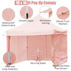 Patiojoy 10x10ft Pop up Tent, 4 Height Adjustment Folding Camping Tent with Awning Blue