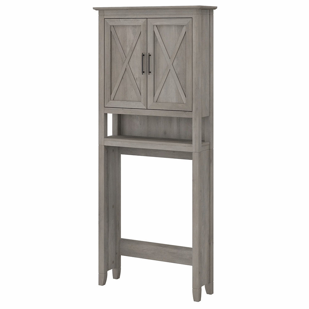 Bush Furniture Key West Over The Toilet Storage Cabinet in Driftwood Gray