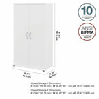Pemberly Row Tall Garage Storage Cabinet in Platinum Gray - Engineered Wood
