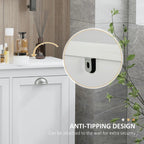 Resenkos Bathroom Floor Cabinet,Bathroom Storage Cabinet with 2-Compartment Hamper, Modern Bathroom Floor Cabinet for Washroom, White
