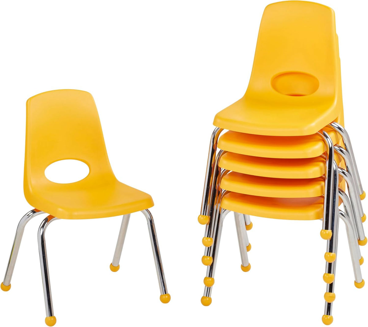 10" School Stack Chair with Swivel Glides, Purple, 6-Pack