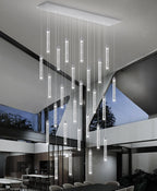 Modern Crystal Pendants Lighting Mini Chandelier for Kitchen Island LED Dimmable Ceiling Handing Lighting Adjustable Flush Mount Ceiling Light for Dining Room Hallway
