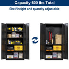 Aobabo 72 Inch Locking Storage Cabinet w/ Adjustable Shelves, Gray
