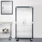 Seville Classics UltraHD? Solid Steel Lockable Metal Storage Wall Cabinet Organizer, w/ Adjustable Shelf, 24" W x 12" D x 28" H, Graphite