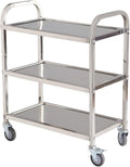 Heavy Duty Stainless Steel Utility Cart, 33.5 * 17.4 * 35.4' L*W*H