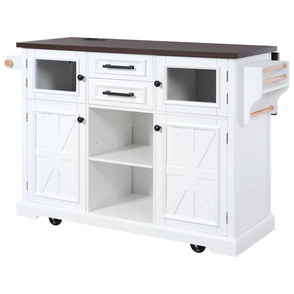 Homy Casa Rolling Garage Storage Cabinet with Drop Leaf, Charging Station for Office Gym, School