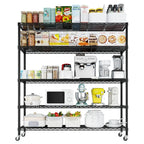 IVV 5-Tier Wire Shelving Unit with Wheels, 3125LBS NSF Heavy Duty Adjustable Metal Storage Rack for Garage,Pantry,Kitchen,Business,Warehouse, 59.06"W x 17.72"D x 74.02"H (Black)