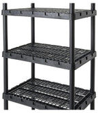 5 Shelf Knect-A-Shelf Ventilated Extra Heavy Duty Storage Unit Organizer System for Home, Garage, Basement, and Laundry, Black