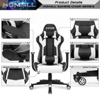 High Back Ergonomic Gaming Chair, Leather Computer Desk Chair for Gaming, Home Office and Work