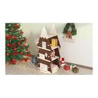 Christmas Rotating Bookshelf Wooden Storage Rack for Kids Room 360° Display Organizer for Study Room