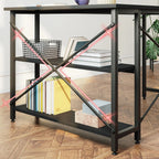Small L Shaped Computer Desk with Storage Shelves, Compact Corner Workstation for Home Office and Study