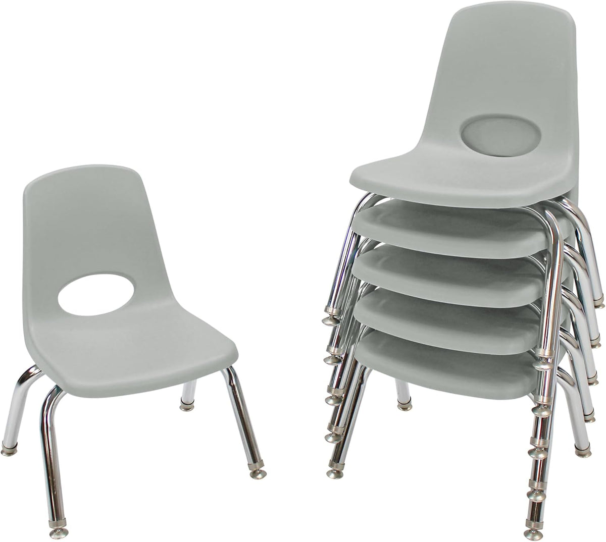 10" School Stack Chair with Swivel Glides, Purple, 6-Pack