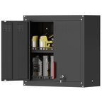 Garage Wall Cabinet, Metal Wall Cabinet with Lockable Doors, 26"  Tall Wall Cabinet with Adjustable Shelf,Garage Storage Cabinets Shelf with Anti-fall Rails for Garage, Storage Room