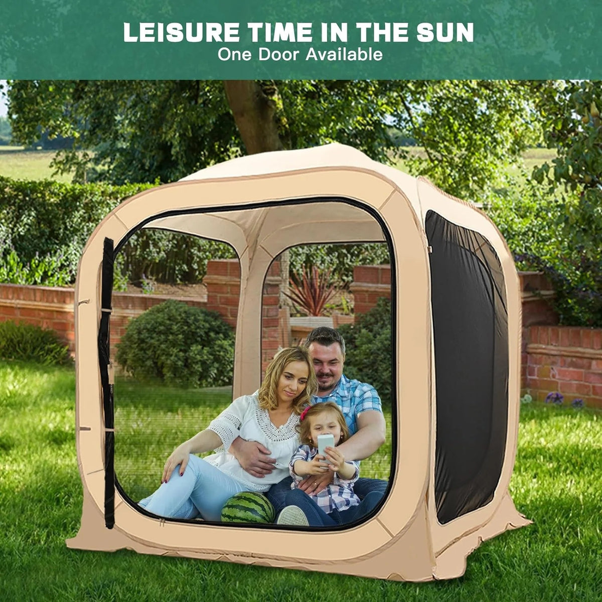Slsy Screen House Tent Pop-Up, Portable Screen Room Canopy Instant Screen Tent Outdoor Camping Tent with Carry Bag for Patio, Backyard, Deck & Outdoor Activities