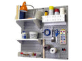 Wall Control Pegboard Hobby Craft Pegboard Organizer Storage Kit with Gray Pegboard and White Accessories