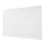 VEVOR Slat Wall Paneling, 8 x 4 ft, PVC Garage Slatwall with Accessories, White Slat Wall Easy-to-Install Adjustable Slatwall Panel with Coupling Structure & DIY Cutting, Fits for Storage & Display
