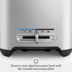 Die-Cast Smart Toaster, 2-Slice, Brushed Stainless Steel