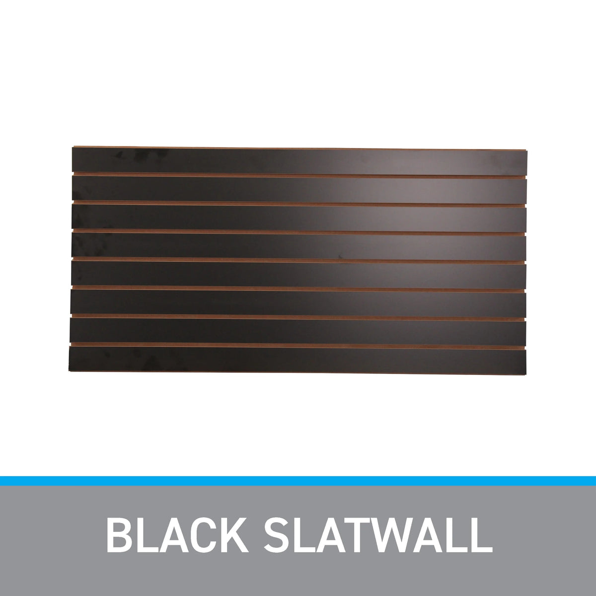 SSWBasics 4 ft x 2 ft Horizontal Black Slatwall Panels for Wall (24"H x 48"L) - Pack of 2 - Garage Wall Organizer Panels and Craft Storage Organization Slatwall Panel