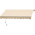 DUOSONG Outsunny 10' X 8' Retractable Awning, Patio Awnings, Sunshade Shelter W/ Manual Crank Handle, Uv & Water-Resistant Fabric And Aluminum Frame For Deck, Balcony, Yard, Beige Beige Aluminum