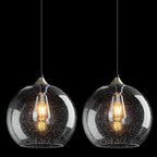 Amber Pendant Lights Kitchen Island 3 Pack, 5.9 in Seeded Glass Globe