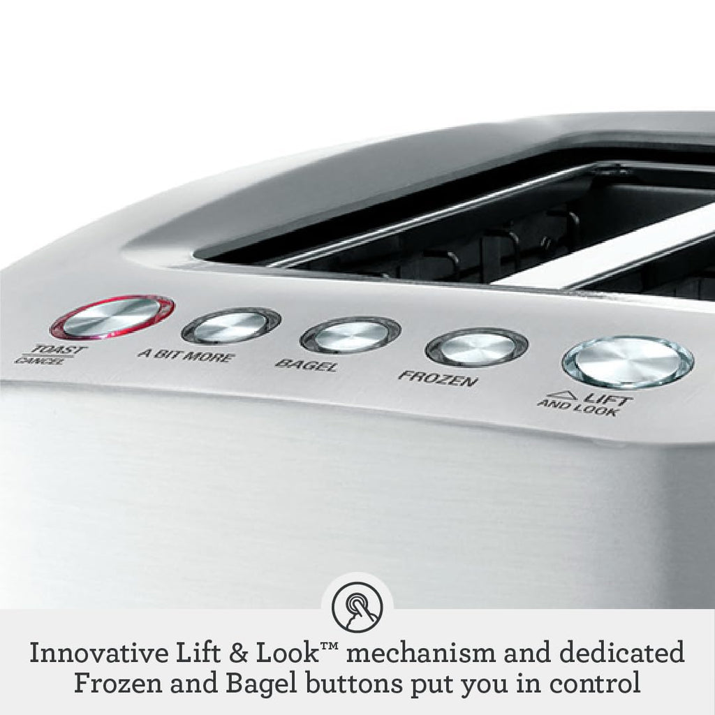 Die-Cast Smart Toaster, 2-Slice, Brushed Stainless Steel