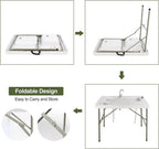 Folding Fish Cleaning Table, Outdoor Camping Sink Station with Sink & Faucet Drainage Hoses, Portable Camping Sink Table for Beach Fishing Patio Picnic