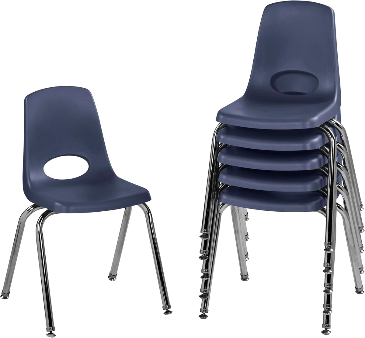 10" School Stack Chair with Swivel Glides, Purple, 6-Pack