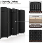 6 Panel Room Divider, 6ft Tall Extra Wide Folding Privacy Screen with Hand-Woven Mesh Panels
