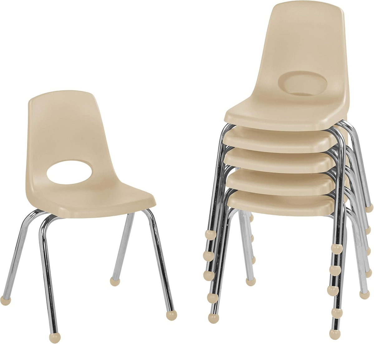 10" School Stack Chair with Swivel Glides, Purple, 6-Pack
