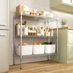3-Shelf Storage Wire Shelves Heavy Duty 3 Tiers Standing Shelving Units Adjustable Metal Organizer Wire Rack, Chrome
