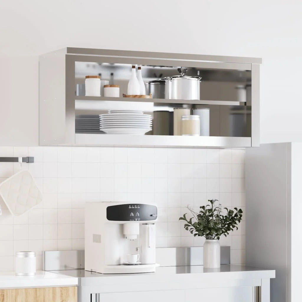 vidaXL Kitchen Wall Cabinet with Shelf Storage Restaurant Stainless Steel