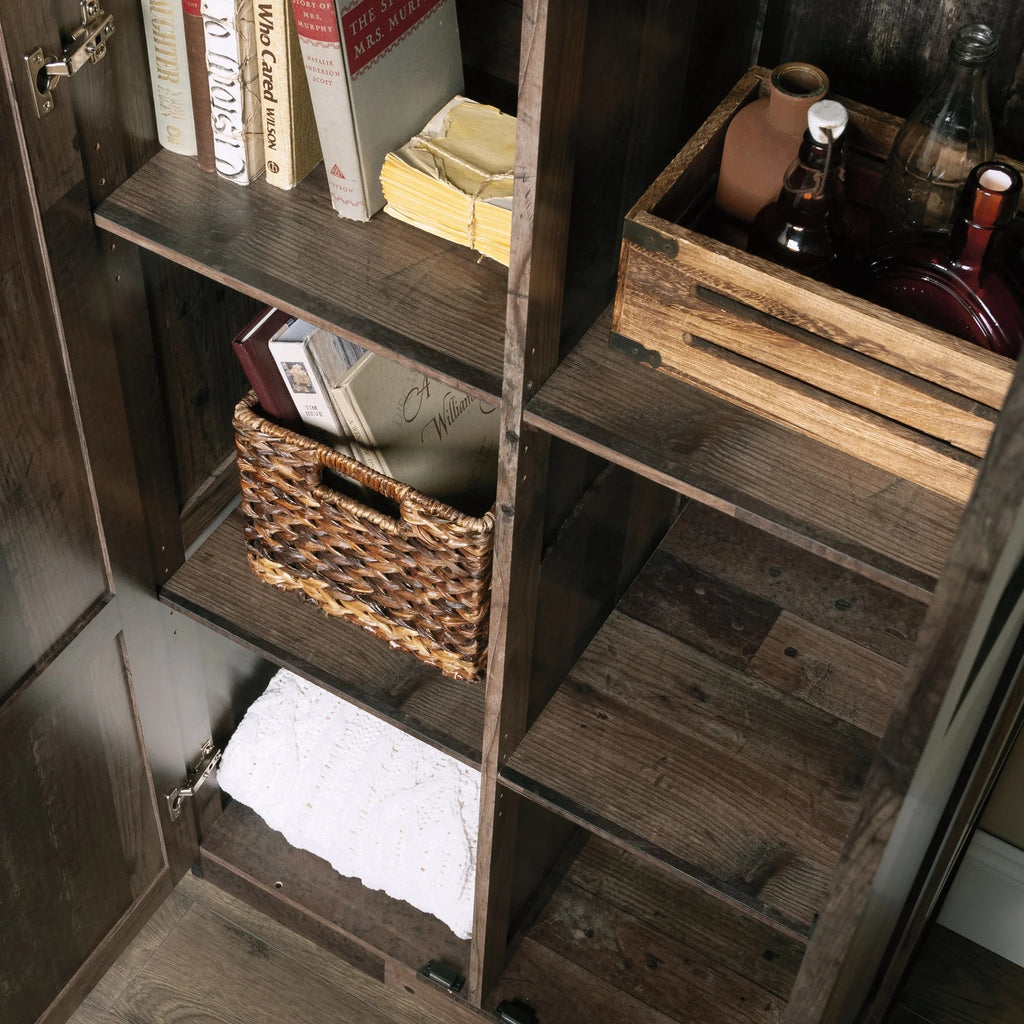 Sauder Select 2 Door Storage Cabinet, Reclaimed Pine Finish