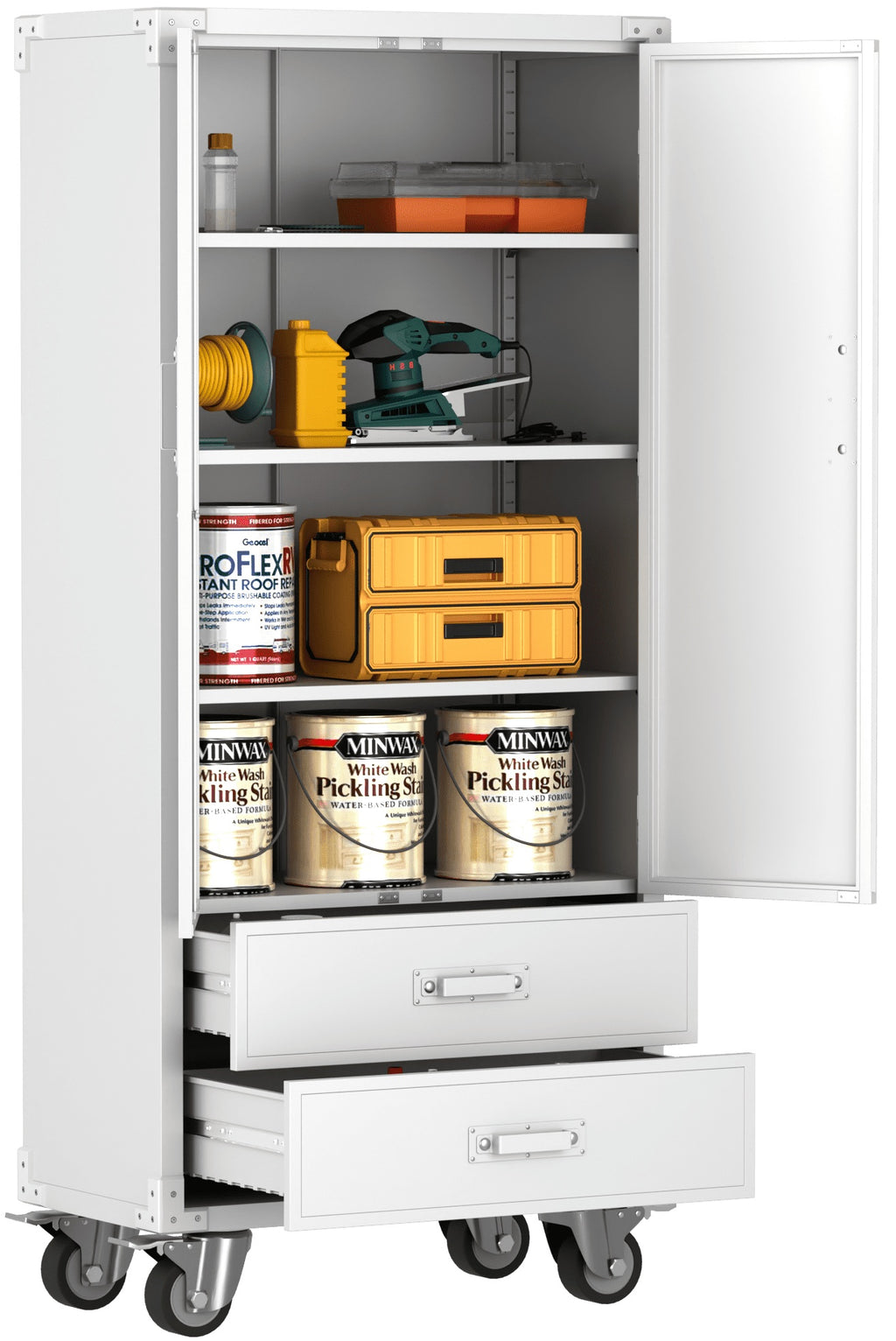 GangMei 71 Inches Tall Metal Garage Storage Cabinets with 5 Adjustable Shelves & Pegboards, Lockable Steel Black Storage Cabinet with Doors for Office, Home, School, Shops, Garage, Assembly required